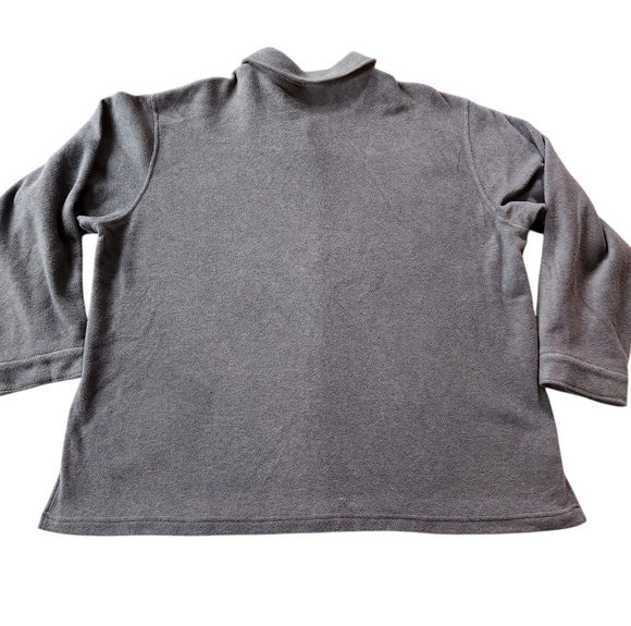 Capacity sz 2X Snowman Holiday Button Up Fleece Sweater Grey w/ Appliqués - Picture 2 of 5